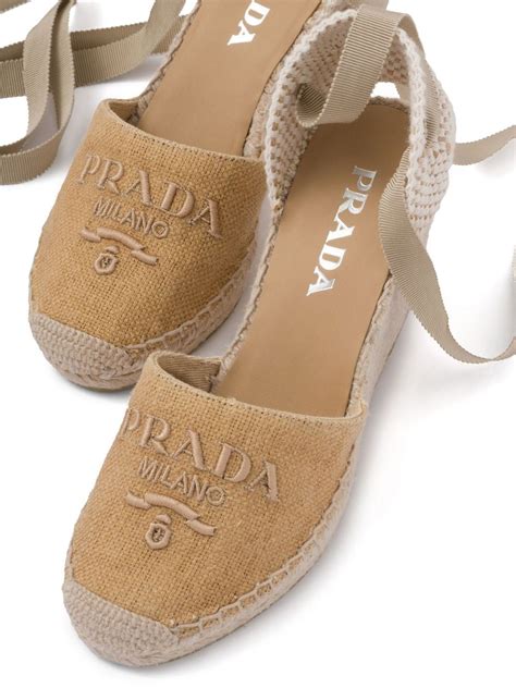 prada embroidered espadrilles|prada espadrille wedges.